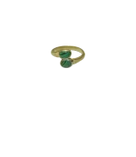 Anillo de alpaca y piedra con resina, doble ovalado - Imagen 2