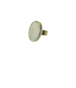 Anillo de alpaca y piedra con resina, grande