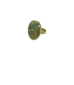 Anillo de alpaca y piedra con resina, grande - Imagen 2