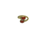 Anillo de alpaca y piedra con resina, doble ovalado - Imagen 6