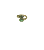 Anillo de alpaca y piedra con resina, doble ovalado