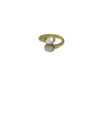 Anillo de alpaca y piedra con resina, doble ovalado - Imagen 3