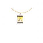 Dije de alpaca y asta, rectangular