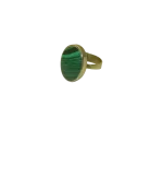 Anillo de alpaca y piedra con resina, mediano