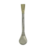Bombillón corto curvo con boquilla de bronce, vista de frente